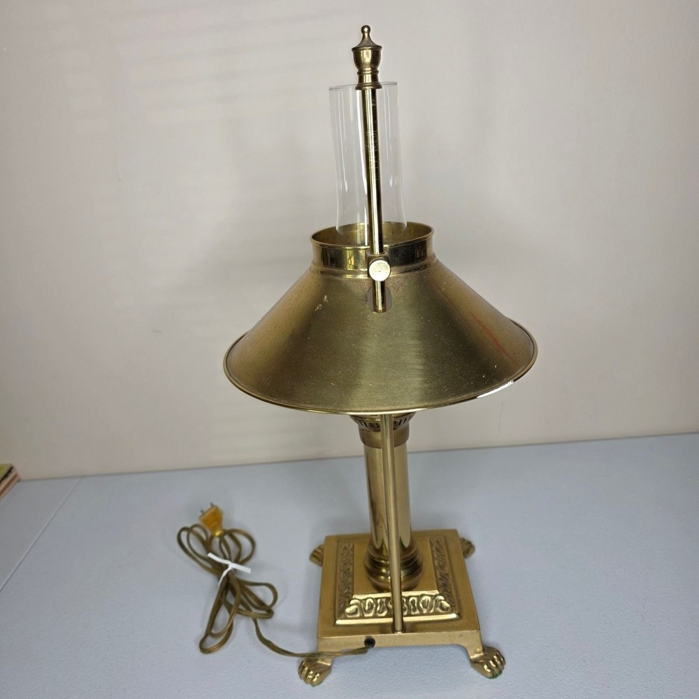 Vintage Paris Orient Express Istanbul Table Lamp Brass Claw Foot Gold 19.5in - Picture 11 of 11